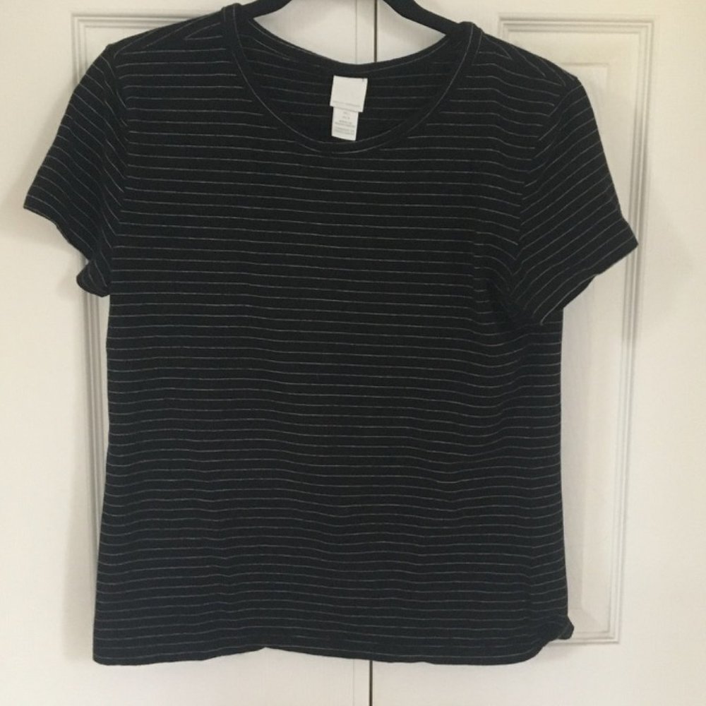 H&M Basics Black Stripped Tee